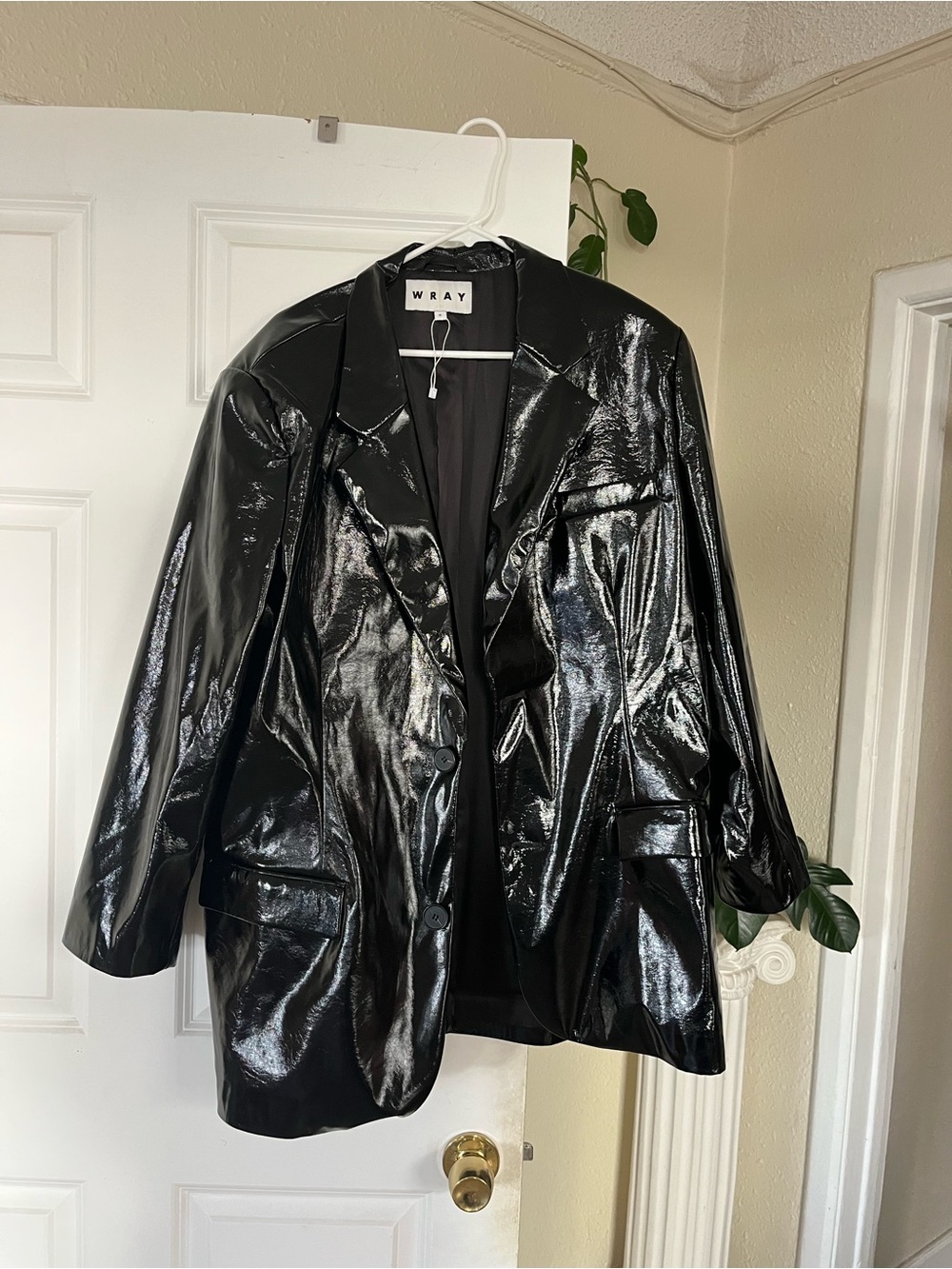 WRAY Black Patent Blazer Jacket
